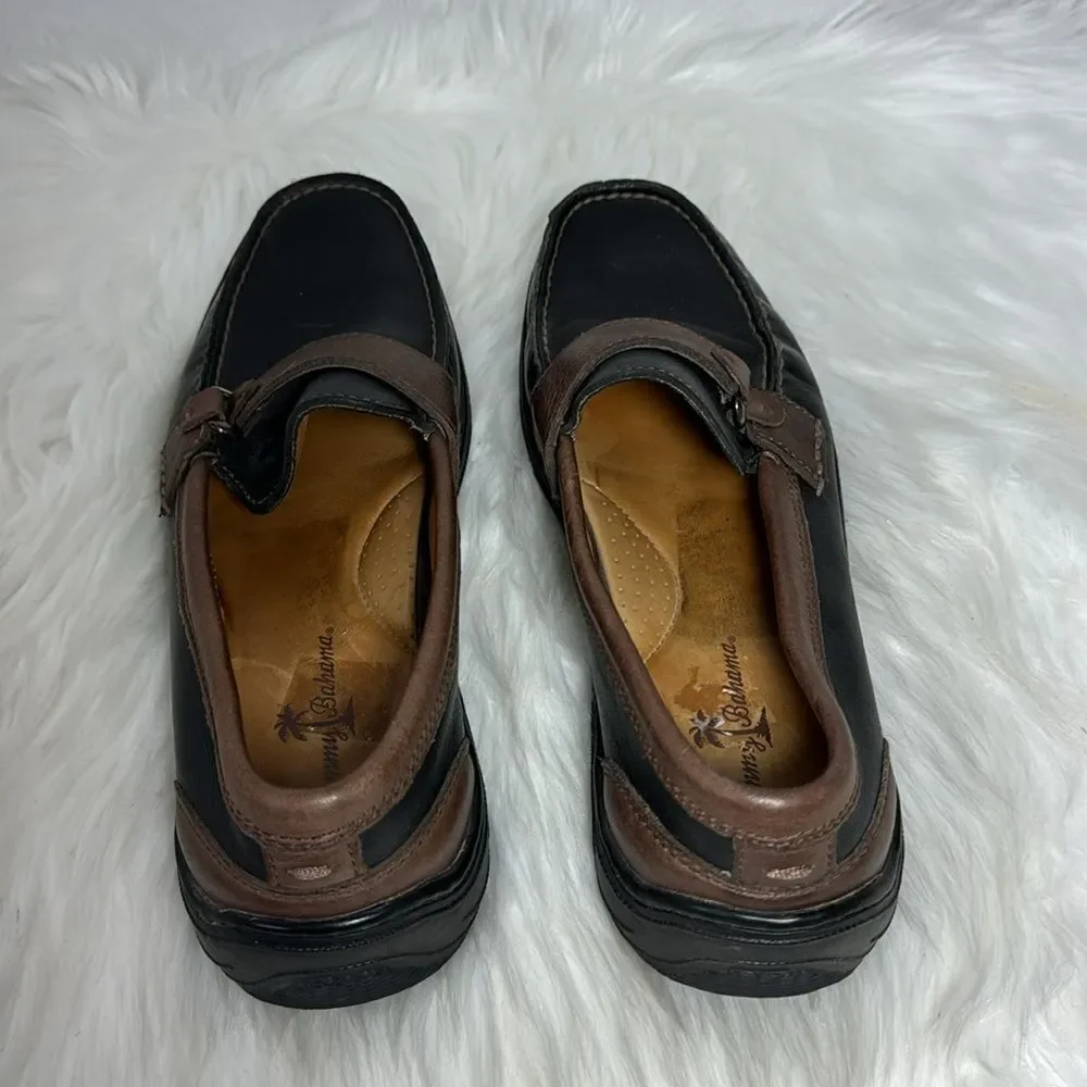 Tommy Bahama Black/Tan Leather‎ Loafers Sz 8 Tommy Bahama Black/Tan Leather‎ Loafers Sz 8  main image 4